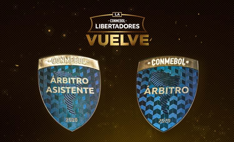 CONMEBOL's tweet photo. Los parches de los árbitros y árbitros asistentes para la vuelta del fútbol. 🏆💪

▸https://t.co/PuzAKyGs6b https://t.co/9z8SMRpWrh