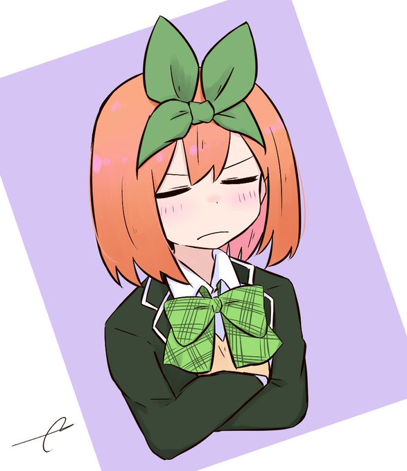 とりまる御池さんがTwitterに投稿した中野四葉(五等分の花嫁)のイラスト。