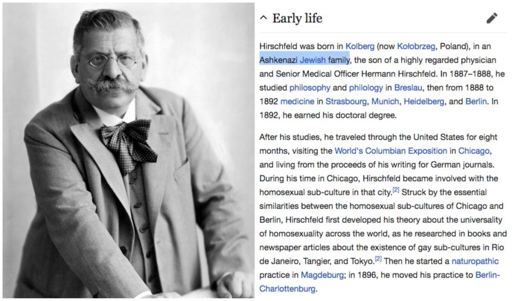 En el centro de esta "revolución" sexual estaba Magnus Hirschfeld.Creó el “Instituto de Investigación Sexual”, ubicado en Berlín.