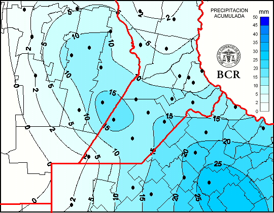 BCRmercados's tweet photo. #BCRGea | 🌧️El último registro de precipitaciones se mostró mayormente en el noreste bonaerense, y en menor medida en el resto de la región.

💧Chacabuco 29,2mm
💧Rojas 22mm
💧Junín 20mm
💧Maggiolo 20mm

📌https://t.co/512lD5q0ri https://t.co/qA7ikLV1cU