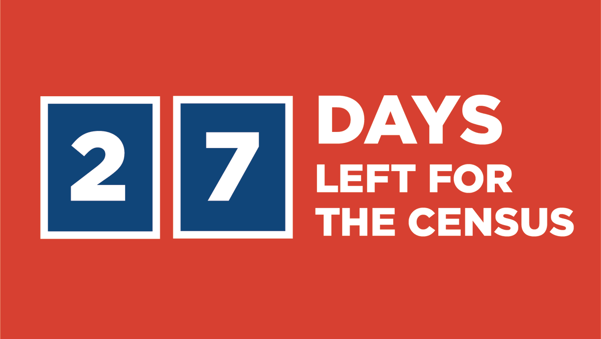 27 days left to bring federal funding and representation to your neighborhood. What are you waiting for? 

Rightwards arrow my2020census.gov
#GetCountedNYC