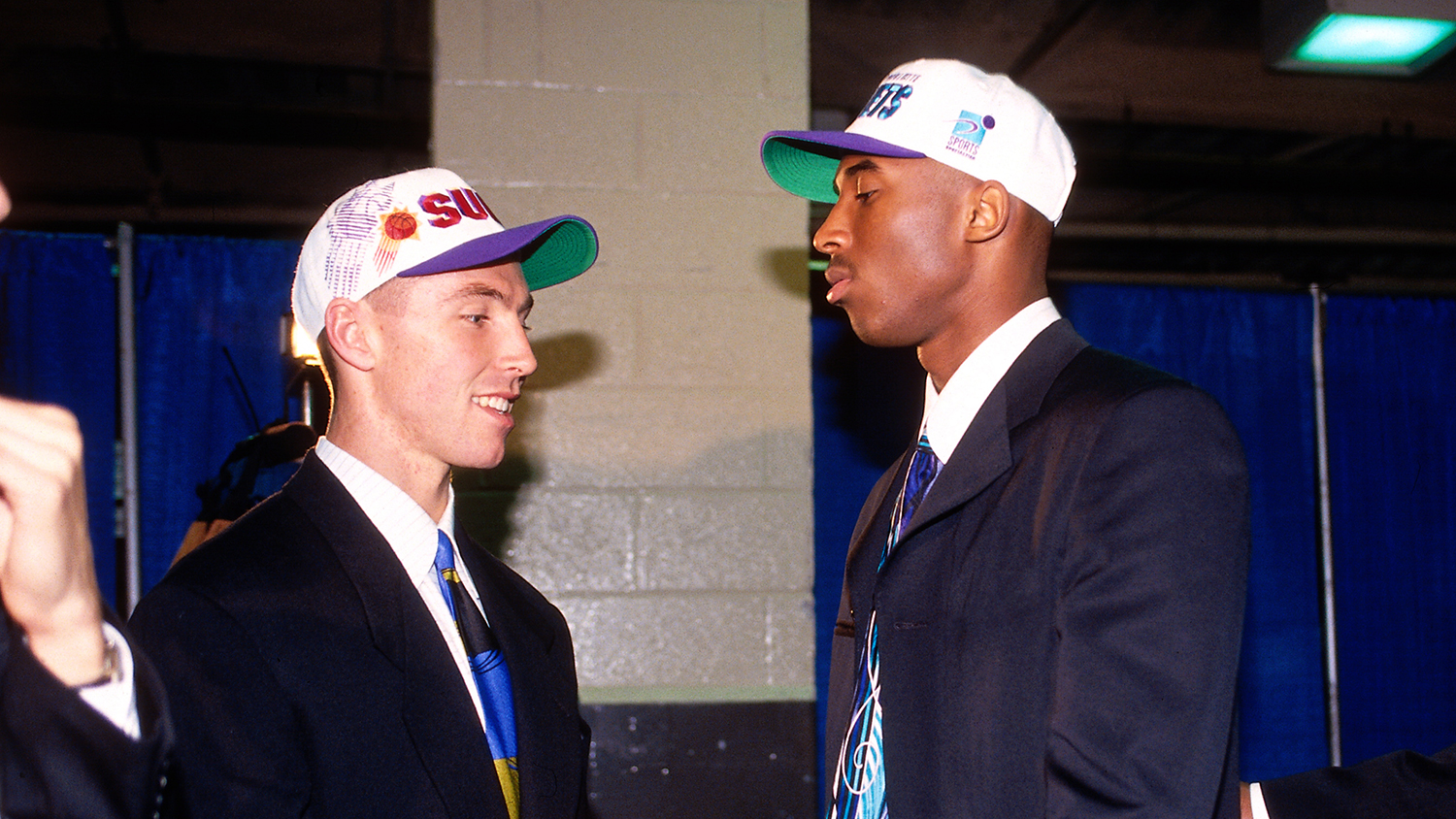 NBC Sports on X: @BrooklynNets Also, here is Steve Nash with Kobe Bryant  at that draft. Please note the hat that Kobe is wearing.   / X