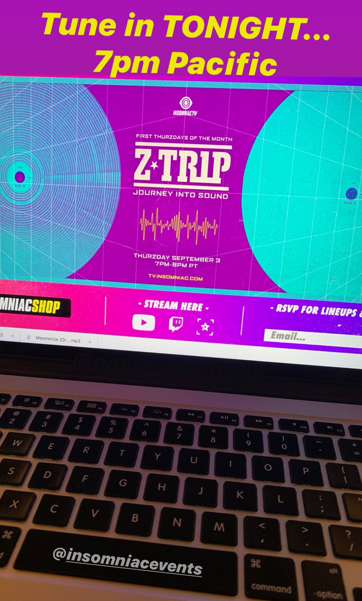 🖖Tune in TONIGHT! 7pm Pacific <a href="/insomniacevents/">Insomniac Events</a> - Twitch.tv/djztrip 🛸🛸🛸 #JourneyIntoSound
