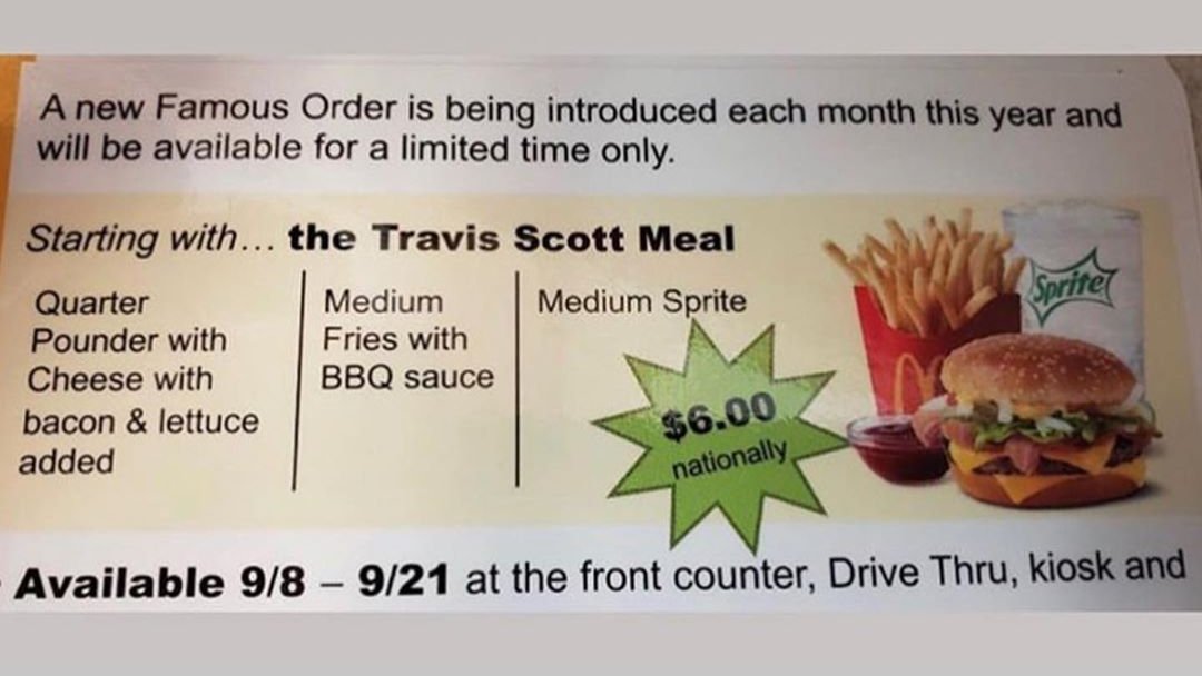 Seperti apa Travis Scott Meal dan Berapa Harganya