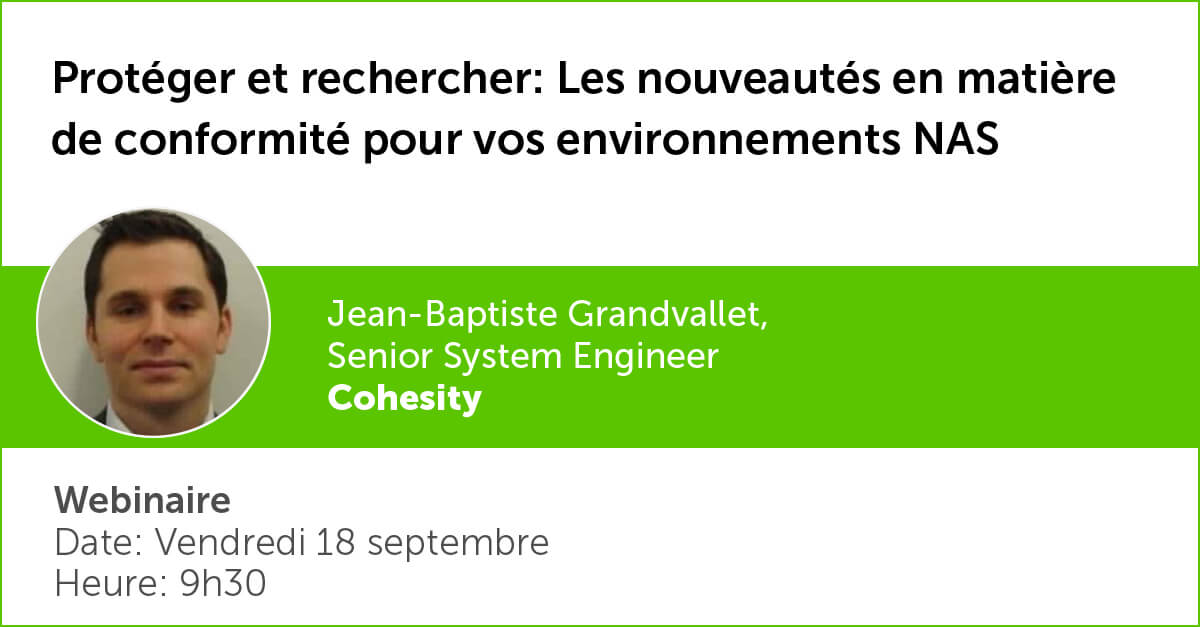 Savez-vous qui accède à vos données? Avec les règlementations actuelles, la réponse à cette question est plus cruciale que jamais. Participez au webinaire <a href="/Cohesity/">Cohesity</a> pour en savoir plus sur les considérations en matière de conformité des environnements NAS: bit.ly/3528y2J