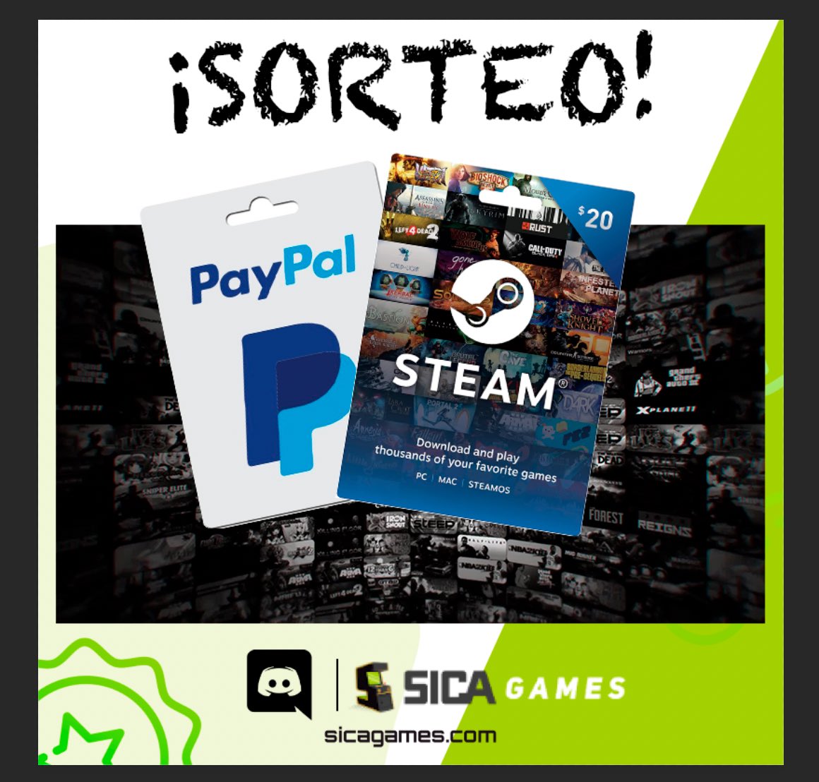 🎁 Quieres ganar una tarjeta de 20$ de PayPal o Steam? Entra en nuestro #discord y accede al canal de #Sorteos. Finaliza el 16 de Septiembre.
Mucha suerte! 🤞🏻 

discord.gg/bUTbs6Q

#sicagames #sorteo #Discor #gamer #gaming #discordserver #steam