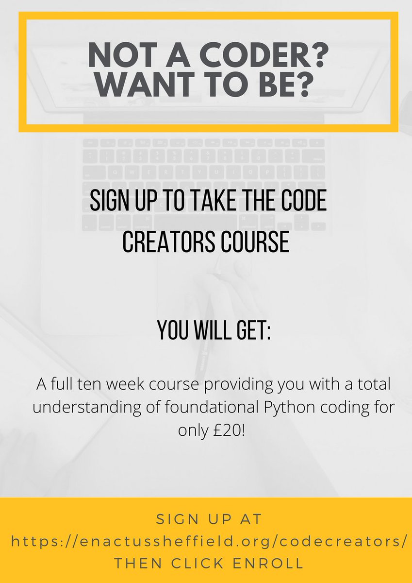 creators_code's tweet image. We&apos;re looking for mentors! If you have Python coding knowledge and are looking for an opportunity to increase your employability then we are looking for you!

Click here to find out more: enactussheffield.org/codecreators/ to sign up!

#coding #Theuniveristyofsheffield