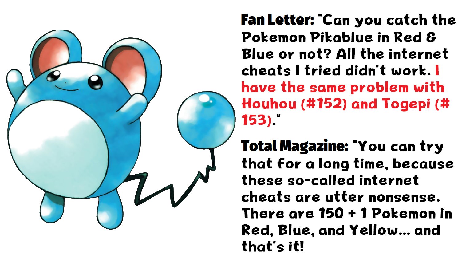 Dr Lava S Lost Pokemon Gen 1 Pokegods Going Through Some German Magazines Hunting For Dev Interviews I Stumbled Over This Fan Letter About Pikablue Back In 00 Images From Japanese