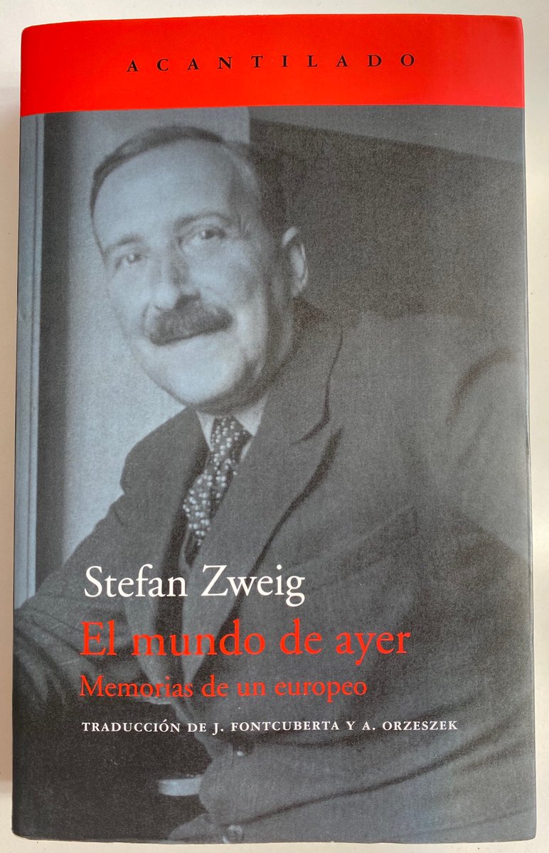 Otra joya de este verano terminada. La prosa maravillosa de Zweig en la época terrible que le tocó vivir. La idea de Europa como patria. Cuántas reflexiones para nuestro tiempo. Me ha dejado un poso de desazón. No sé qué os ha parecido a los que lo habéis leído.
