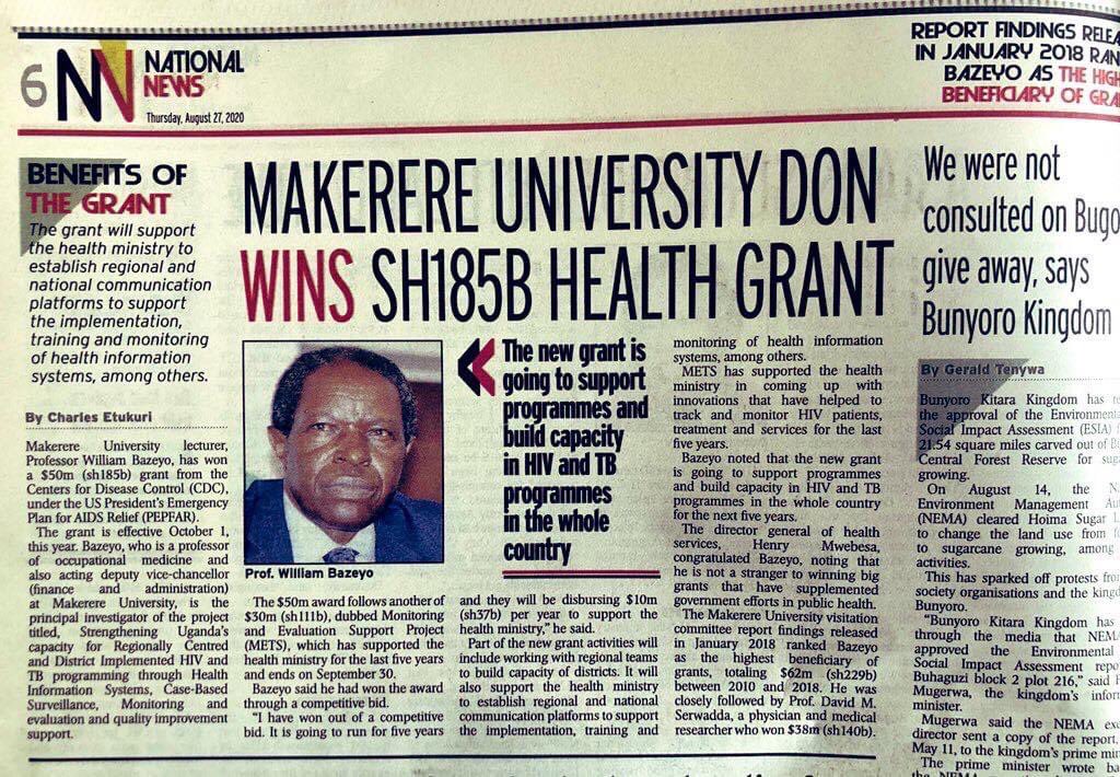 Professor <a href="/WilliamBazeyo/">William Bazeyo</a> just continues his usual work making Uganda better in terms of health. Congs Prof. We feel we can uphold on this in the future. Thanks for the pace and platform you’re setting @MakerereU <a href="/nbstv/">NBS Television</a> <a href="/ntvuganda/">NTV UGANDA</a> <a href="/ProfNawangwe/">Barnabas Nawangwe</a> <a href="/MakSPH/">Makerere University School of Public Health</a>