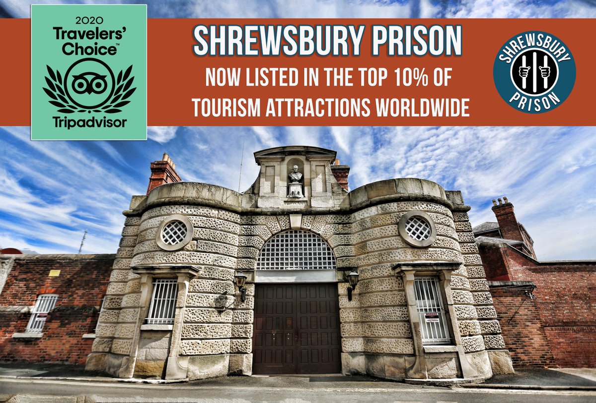 Today is a happy day! We have been awarded the Tripadvisor Travelers' Choice Award for 2020, putting us in the top 10% of tourism attractions Worldwide 🌍🙌
Thank you to all of our visitors for your wonderful feedback and reviews 😄⭐️
#shrewsburyprison #tourism #Staycation2020