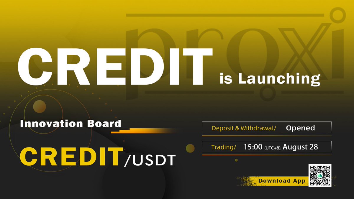 🗣️#MXC_Exchange will list <a href="/_ProxiDeFi/">ProxiDeFi</a>, and open trading for $CREDIT/USDT trading pair at 15:00 UTC+8, Aug.28. 
Trading contest held with 13,000 $CREDIT giveaway
🔗bit.ly/2EGlJuM

🏆
Follow @Carlos2simon 
RT&amp;Like
Tag 3 frd
10 ppl * 20 $CREDIT each to 17:00 UTC+8, Aug.29