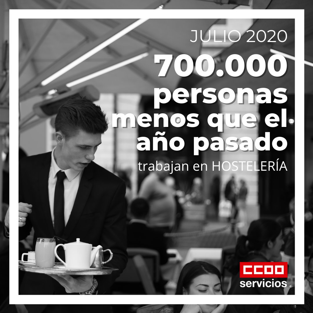 🔴El impacto en el empleo en hostelería de la COVID19 🔴
Abrimos hilo 🧶(1/3) ⬇️ <a href="/gfuentesccoo/">Gonzalo Fuentes</a> <a href="/CCOO/">Comisiones Obreras</a> 

Reg. General 🔻 259.951 afiliados/as menos
ERTEs 🔺 423.617 afectados/as
➡️ Casi 700.000 personas sin trabajar en el sector.

Informe completo ➡️ ccoo-servicios.es/html/49393.html