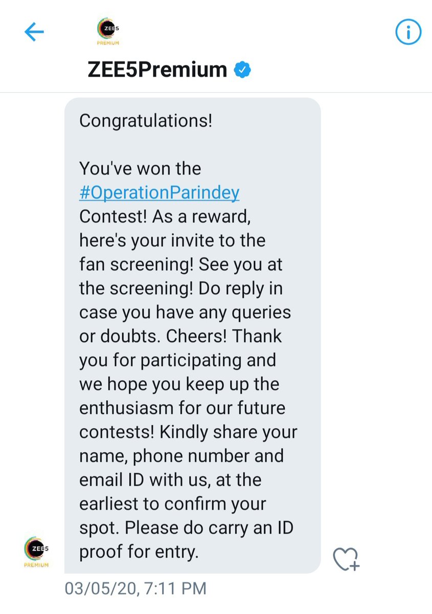 Contest Results declared on
5th March, 2020.
5 month completed But till now No reward & No response from there side
Please check dm
@ZEE5Premium
@ZEE5Support
@india4contests https://t.co/9iPvgoxHOL