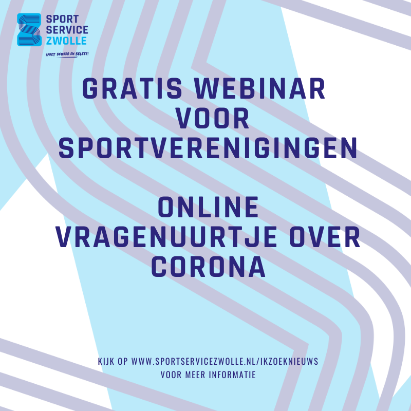Worstel je met jouw sportvereniging met vragen over de huidige maatregelen rondom corona? We zijn er voor je!👍😃 Maandag 31 aug starten we het webinar 'online vragenuurtje' voor sportverenigingen. Stel je vraag, we helpen elkaar. Meer info en aanmelden➡️ bit.ly/31vEWIE