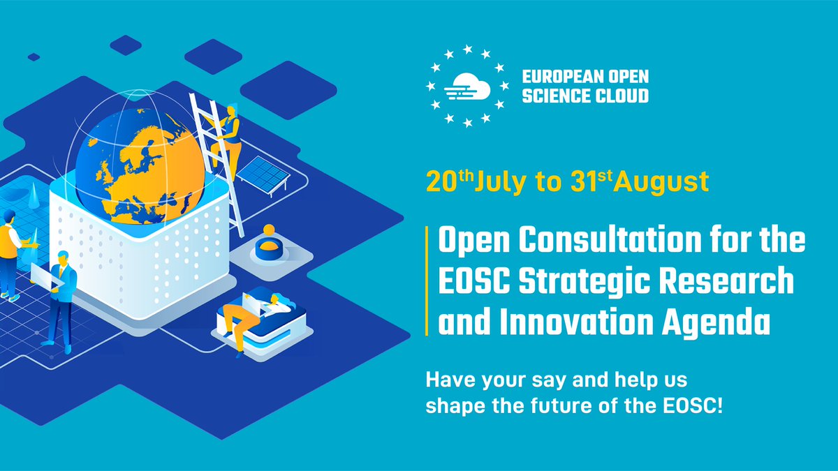EoscSecretariat's tweet photo. REMINDER: The #EOSCSRIA consultation closes on 31 August!

Fill out the online questionnaire and provide your views on topics such as #EOSC guiding principles, action areas and priorities. 

Have your say and help shape the future of EOSC!
▶️https://t.co/tTJBpj194I

#openscience https://t.co/G6LVEvS1GN