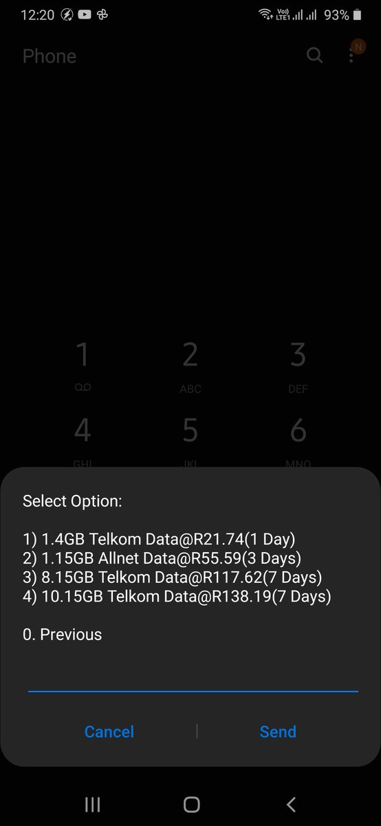 K_Tshirangwana's tweet photo. Fully Agrees my brother.
I was buying 1gb by R16.55 for 7 days on Monice Package now I'm here. I tag them and DM'd but no response
#TelkomMustFall https://t.co/KrahoBCser