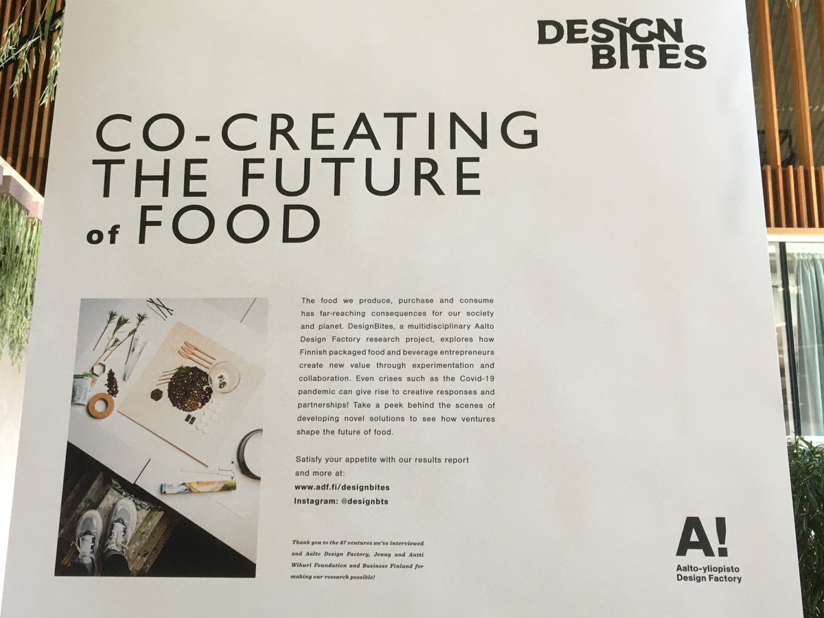 helenasustar's tweet image. Passing Väre lobby, I came across @DesignBites @AaltoDF  exhibition presenting excellent examples of next generation of transformative #businessmodels adopted by Finnish food and beverages companies.  #Sustainability #circulareconomy #sustainablebusiness #food #transition