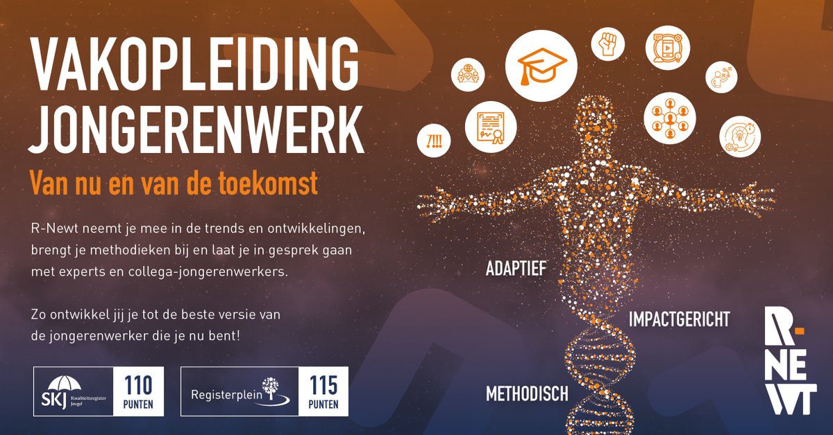 Jongerenwerk  vraagt om vakmanschap. Laat ons die expertise in huis hebben. R-Newt proudly presents de vakopleiding jongerenwerk, een tiendaagse opleiding waarin je je als jongerenwerker ontwikkelt tot de beste versie van de jongerenwerker die je nu bent ow.ly/Eex650BaszO