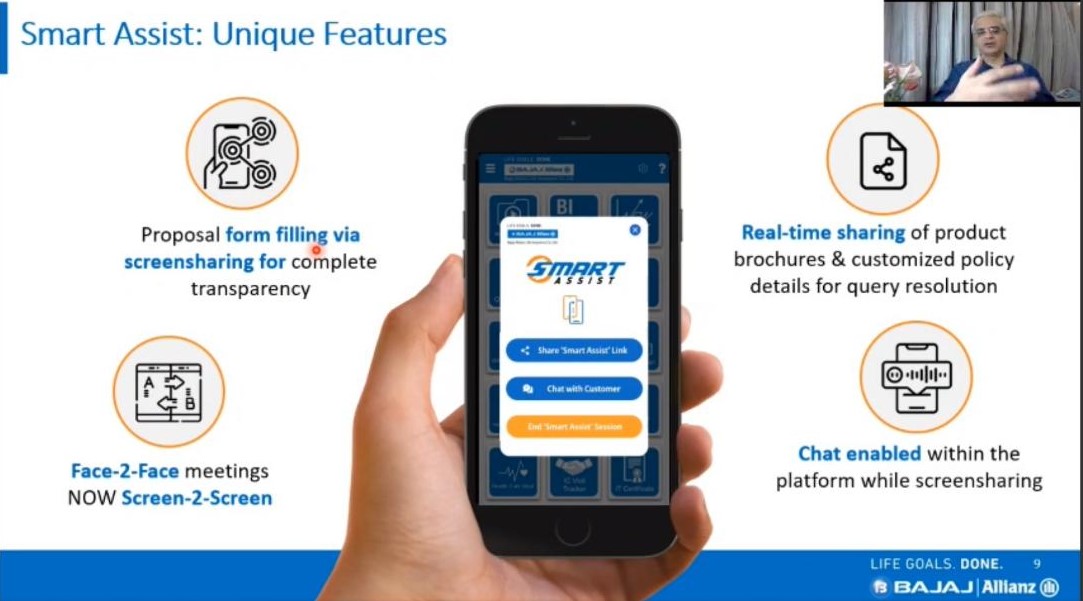 TarunChugh2015's tweet photo. Our focus is building agile processes to meet customer needs. Introducing #SmartAssist, another step in that direction. The first of it's kind #innovative #tech_enabled service designed to deliver superior #experience to help keep customers #LifeGoals on track. @BajajAllianzLIC https://t.co/yTGJxXHsJu