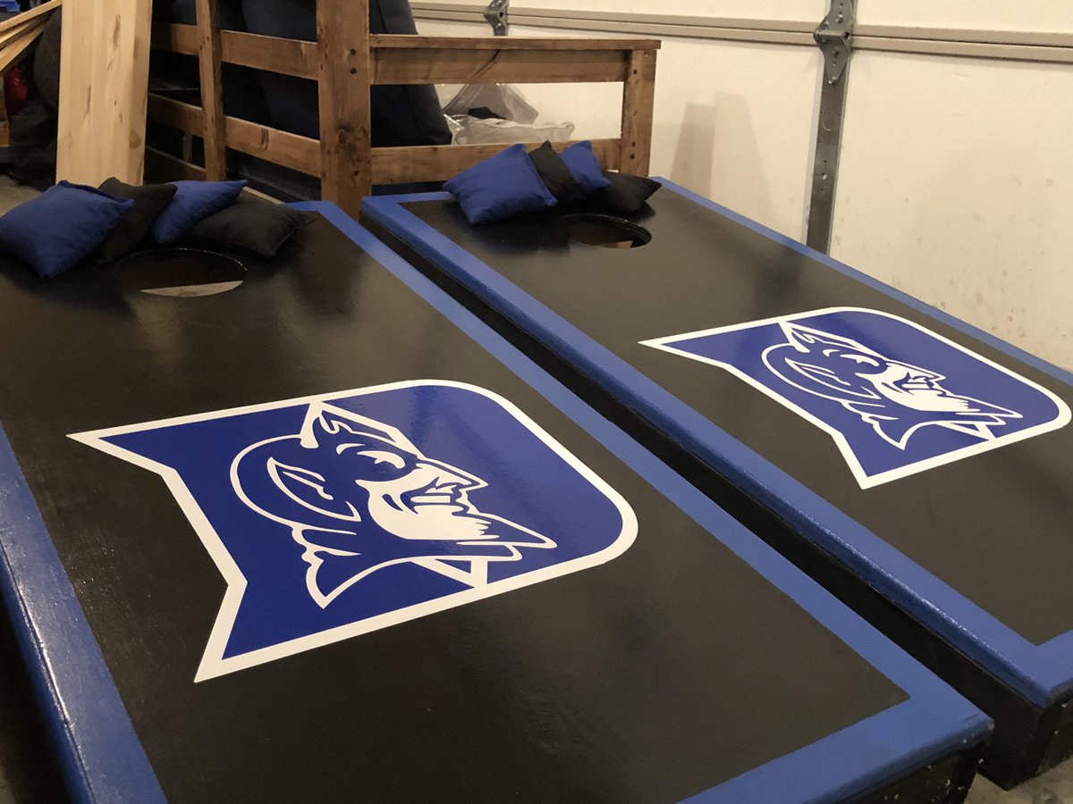 SimpsonVenture1's tweet photo. These custom Duke Blue Devil cornhole boards are going home with a customer tonight!!!!! Let us know what sports team set we can design for you! https://t.co/jCPulNwGSO