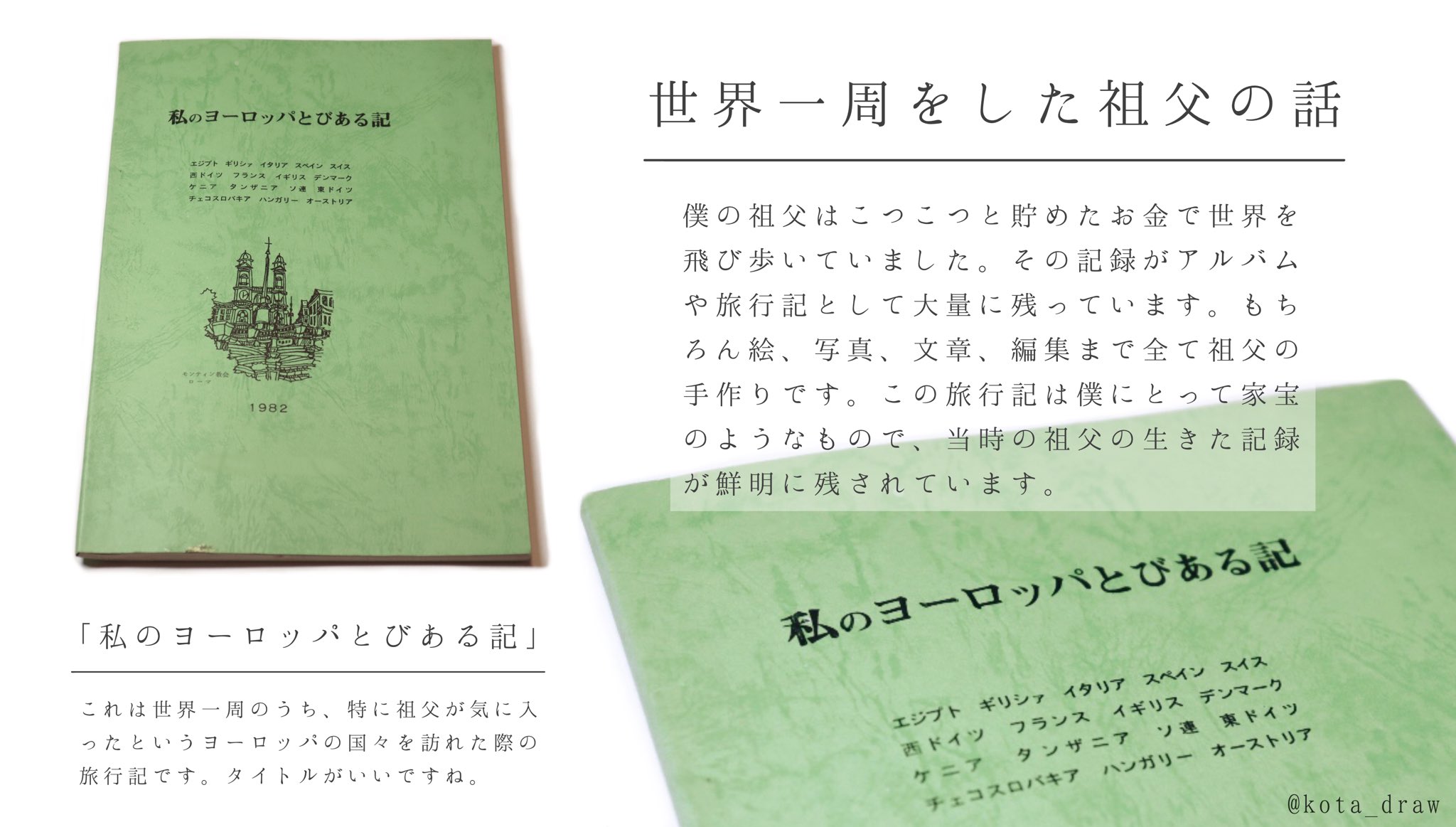 こた 世界一周をした祖父の話 祖父の旅行記です これは僕に夢を与えてくれた宝物です