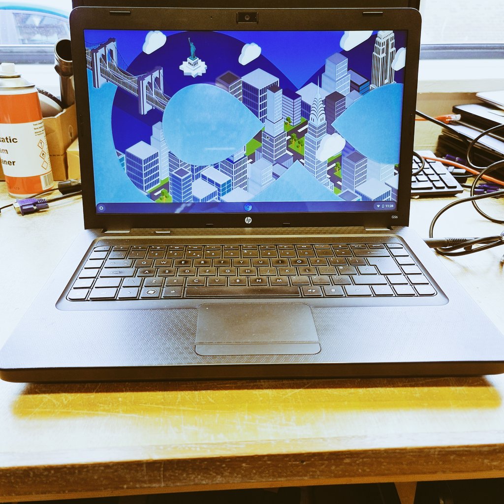 Our 1st Chromebook!.... For £110 each, you get, a 120GB Solid State Drive! Full sized laptop screen!  Multi-device syncable apps, games and social media platforms, (switch from your phone to your laptop)! Lightning fast cloud based OS, thunderingly stable and secure hardware!
