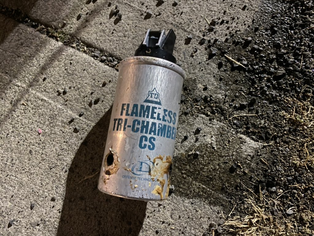 spent tear gas canister