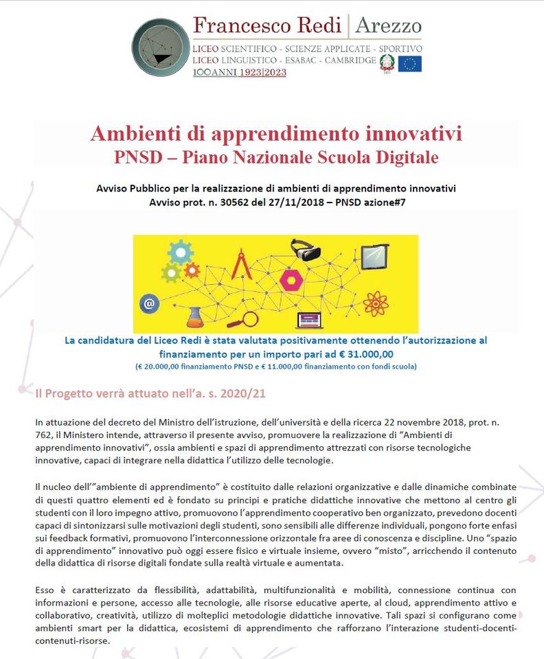 PresideGrotti's tweet photo. #LiceoRediArezzo, Pon vinti. Ambienti per una didattica innovativa https://t.co/tTvqw1XUWF