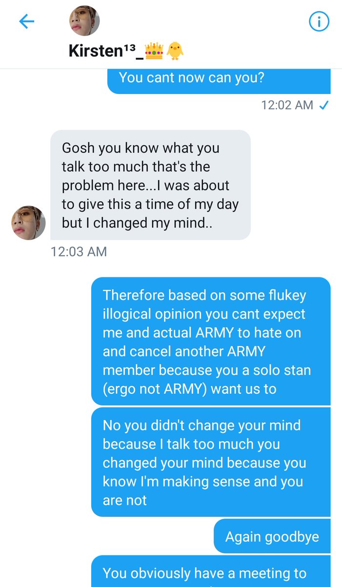 Again backing out. Repeating the same things, im too invested (of course i am invested thats called being ARMY, you support bts and you support fellow army) but again that's not the point. The point is they have nothing, no one solid logical or true leg to stand on. They know it+