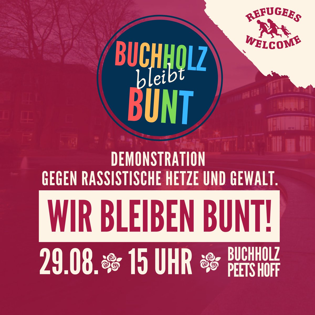 FFF_Winsen's tweet photo. In Solidarität mit den Opfern der jüngsten rassistischen Gewalt in Buchholz rufen wir zur Demonstration auf! 

Zeigt euch solidarisch und kommt zahlreich.

29.08. • 15 Uhr • Buchholz Peets Hoff

#nonazisnds #nonazishh https://t.co/xHC8VTCZyy