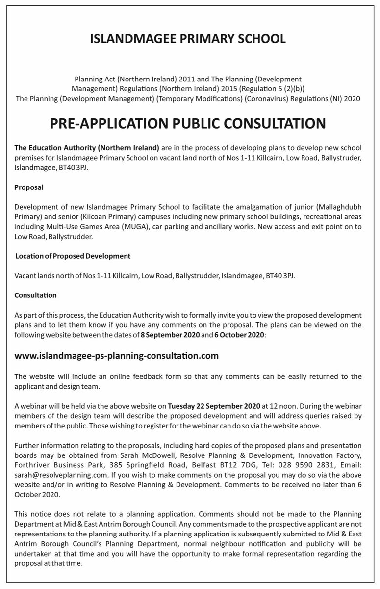 We are excited to share the press release of the Public Consultation advertisement for our new school build.