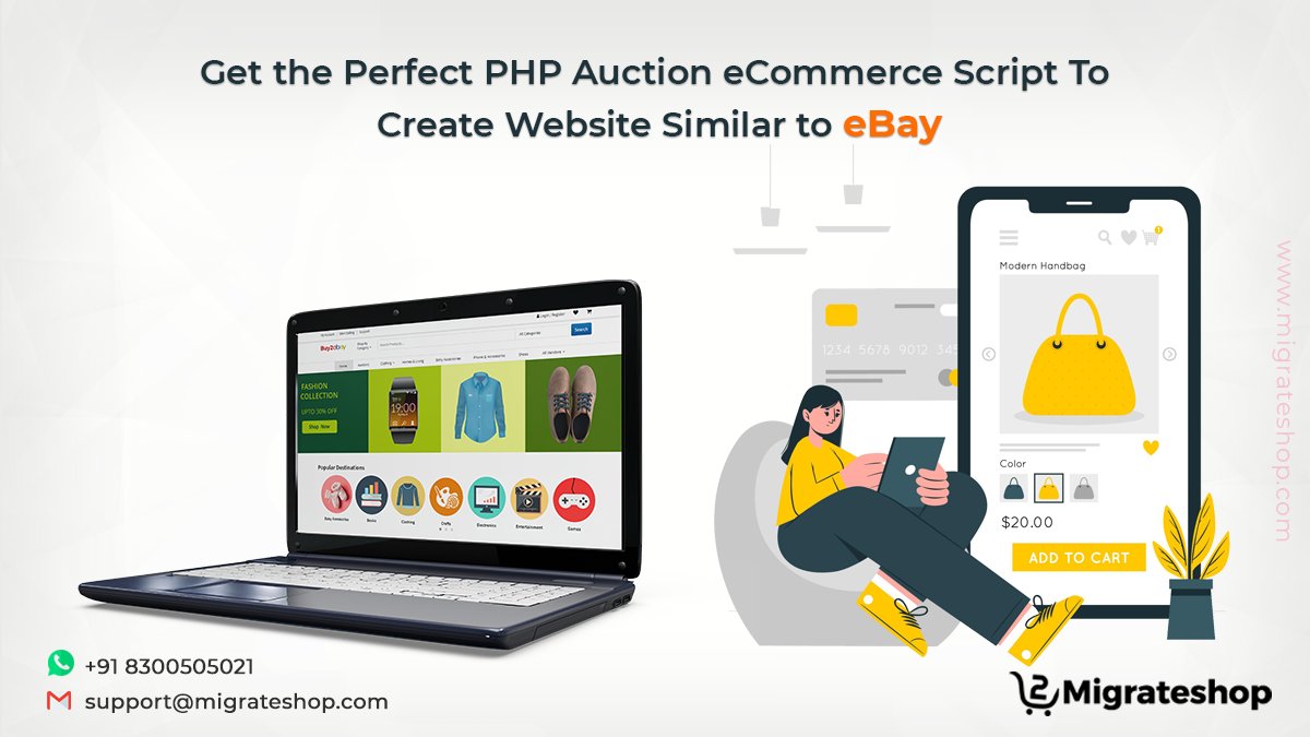 migrateshop's tweet photo. Get the Perfect PHP Auction eCommerce Script To Create Website Similar to eBay

More Details: https://t.co/Sp2jd088X8

#eBay #ebayclone #ebayclonescript #auctionscript #ecommerce #B2C #marketplace #Trending #startup #entrepreneur #onlineauctionscript #buy2ebay https://t.co/i6yMMFDEND
