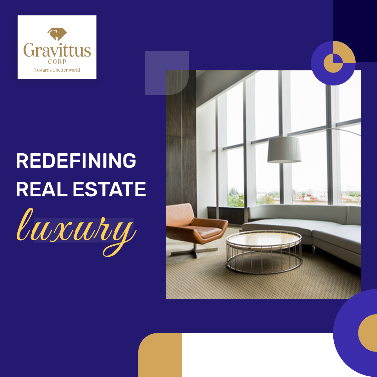 At Gravittus Corp, we create, innovate, and present our client an exclusive luxury through Real Estate. 
Our projects exemplify elite luxury!
Visit on - gravittuscorp.com
.
.
.
#GravittusCorp #RedefiningLuxury #RealEstate #Pune