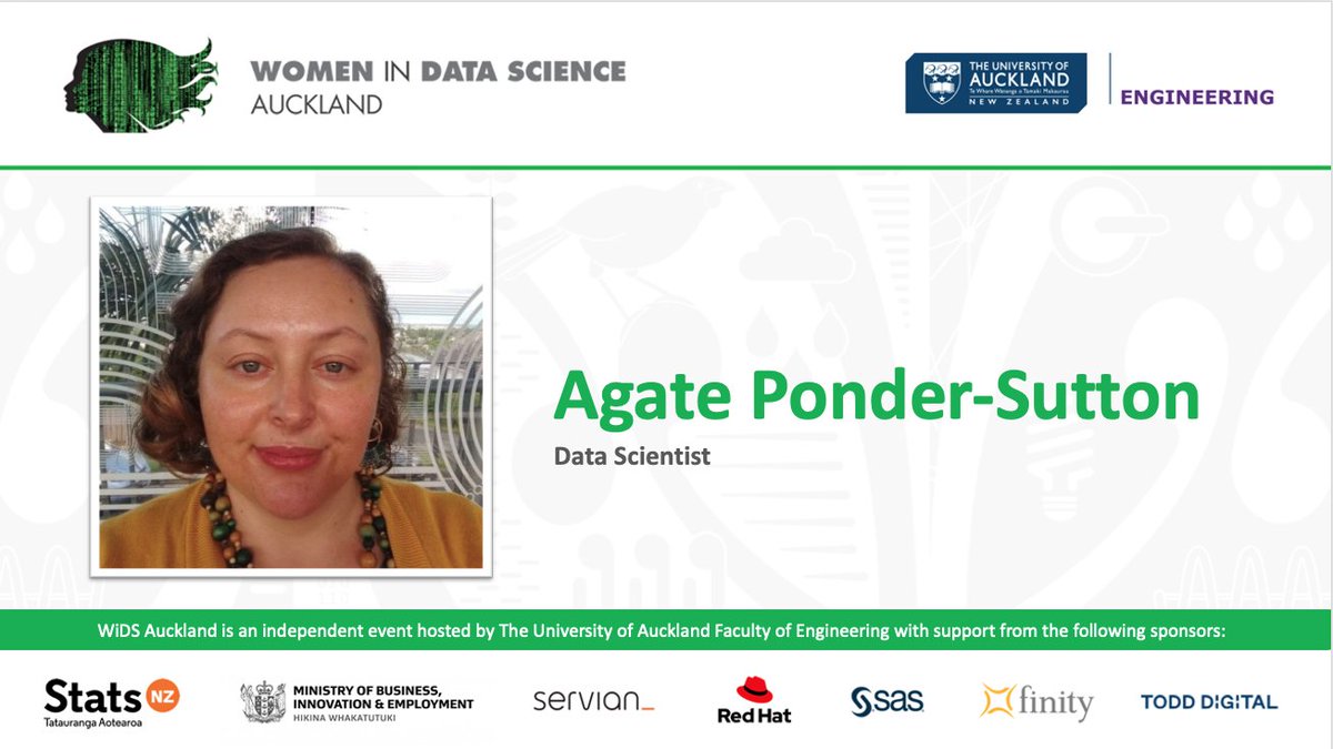 WiDSNewZealand's tweet photo. Data Slayer Agate Ponder-Sutton shares her tips for mastering data science #WiDSAuckland #WiDS2020 https://t.co/P8X3lUseeP https://t.co/kXYN6ChCKJ