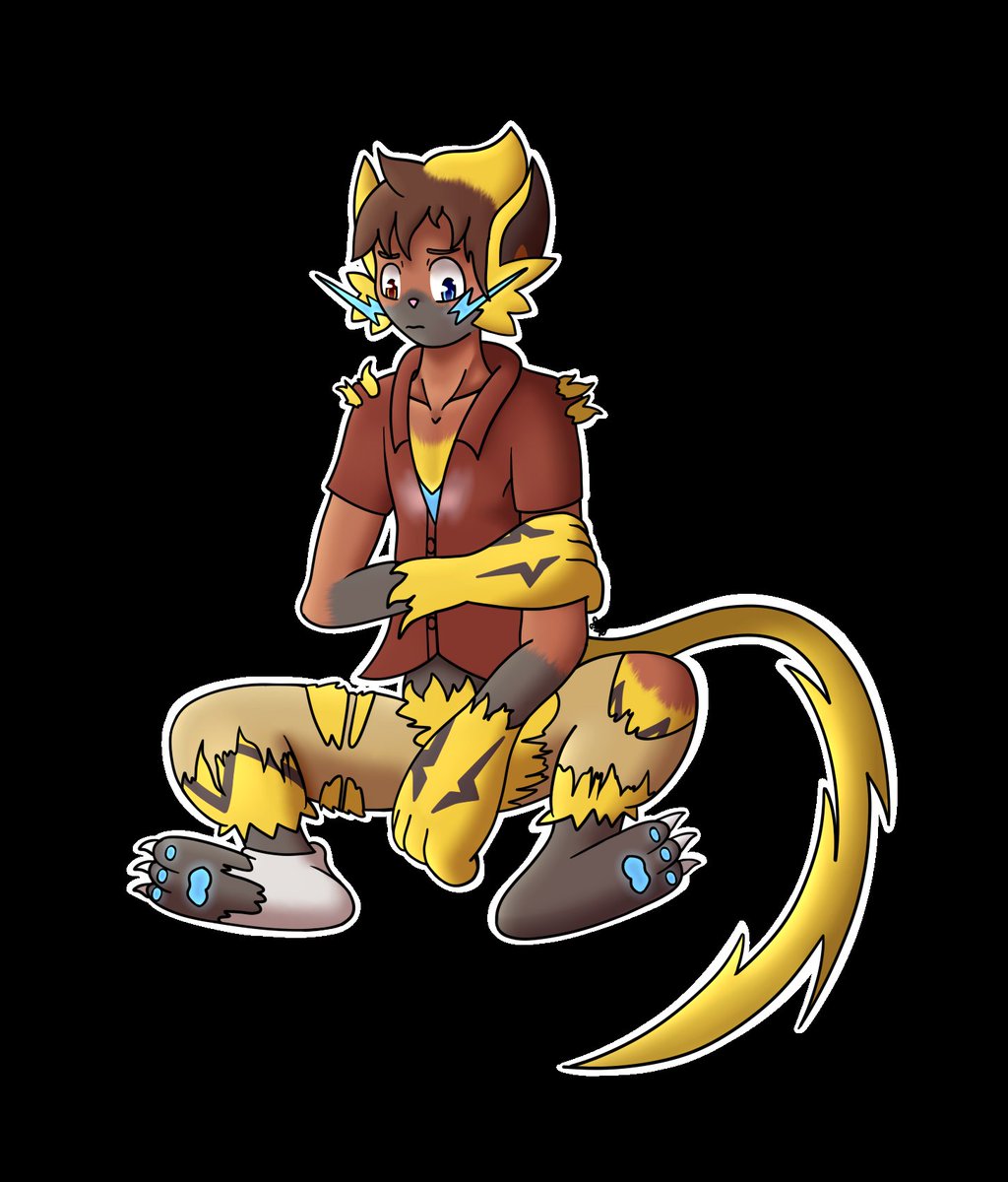 KuraiTheCatx's tweet photo. ''Can you feel the electricity and power Mr. Zeraora?" Ft.@ZeraoraTosh (I wanted to upload this on tftuesday .. but i can't.. so here is ^^;) #Tftuesday #Pokemon #Zeraora #TF #transfurr https://t.co/DOK5l3Mrzz