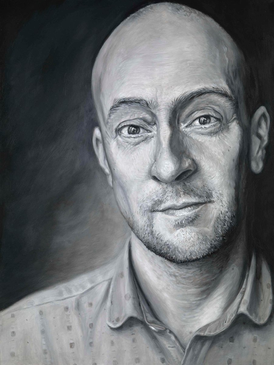DerrenBrown's tweet image. This suspiciously flattering self-portrait is now for sale on my site as an original, if you like a giant bald bastard.