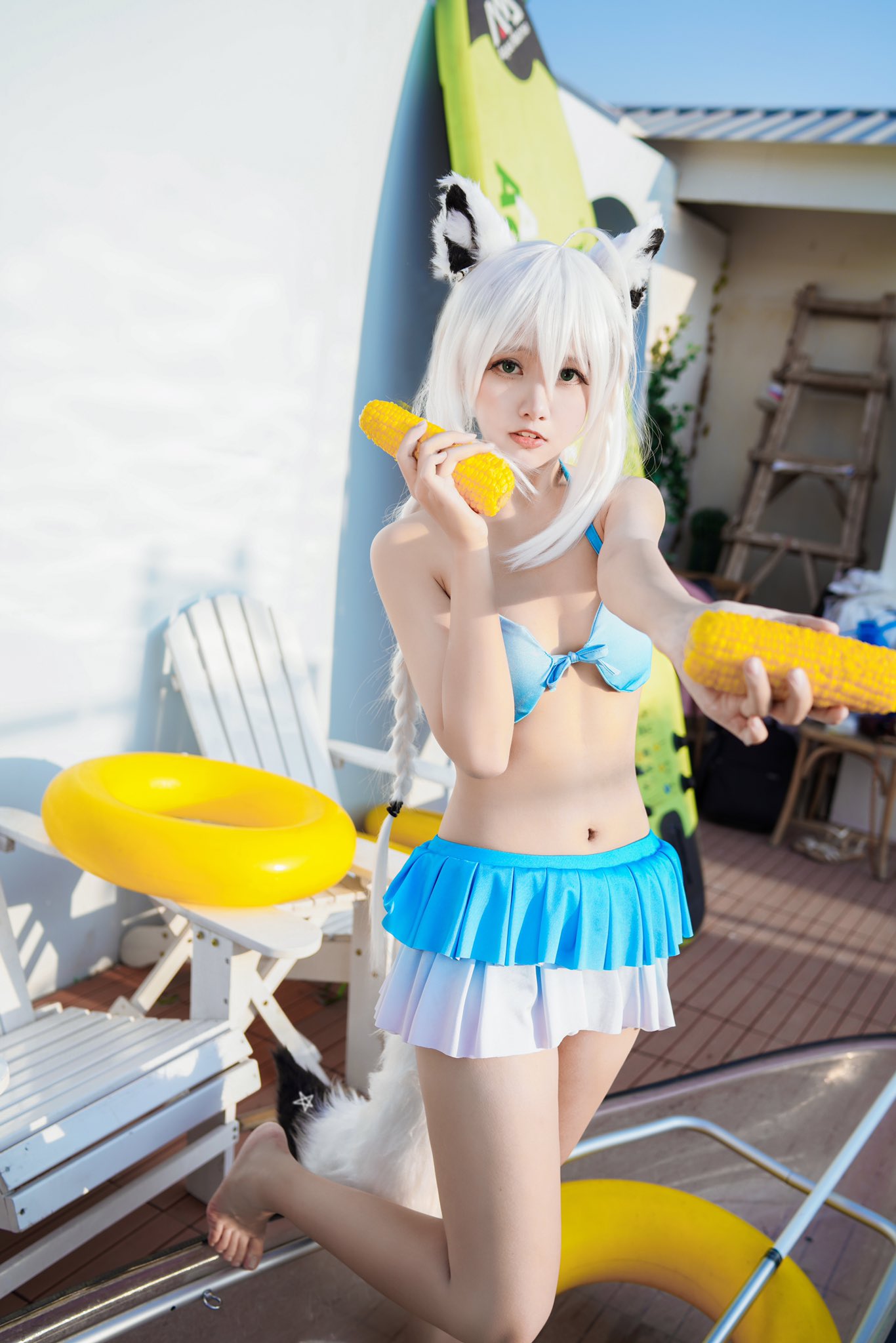 ♡ ホロライブ 白上フブキ ホロライブサマー2023 ビキニ コスプレ ♡ ホロライブ 白上フブキ 水着 コスプレ