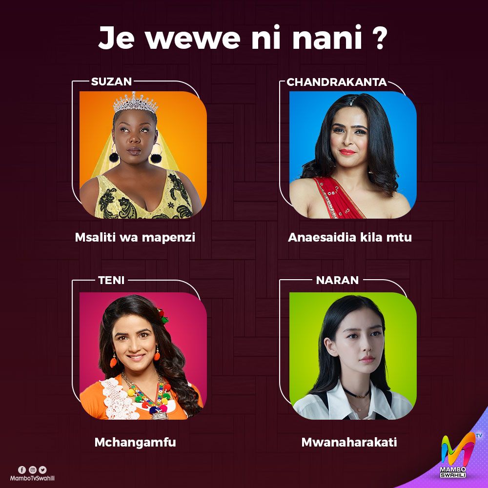 mambotvswahili's tweet photo. Je wewe unaweza jifananisha na nani kati ya hawa?⠀
weka jibu lako hapo chini kwenye comment.⠀
⠀
#mambochallenge #pilipilientertainment #mambotvswahili https://t.co/8bJGEHrh7p