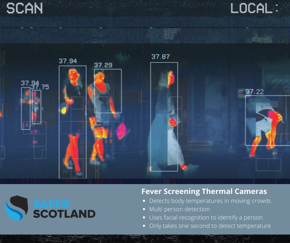 SaferGroup_'s tweet image. Our Fever Screening Thermal Cameras use Artificial Intelligence to read the surface skin temperature of multiple individuals simultaneously.  

🌐saferscotland.co.uk/services/healt…

#feverscreening #healthandsafety #cameras