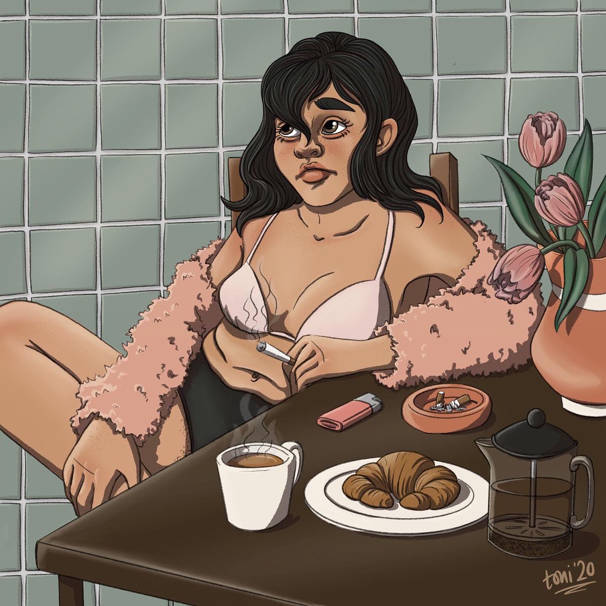 teeanselldraws's tweet photo. Hi #VisibleWomen I’m Tee - a UK based, digital artist who loves drawing people and finding the beauty in everyday stuff. https://t.co/j868OI7bnD
