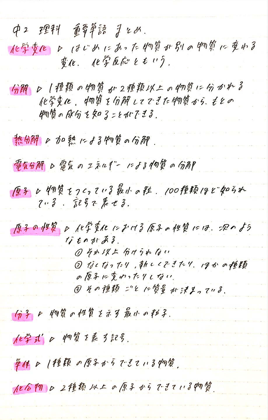 Clearnote 勉強ノートまとめ 今日紹介するのは理科 最近 高校生向けのノートに偏ってたのでね 中2重要単語まとめ 由都 辞めますさんのノート 紹介しようとしたノートの作者辞めちゃってた 悲しい この話は置いといて このノート