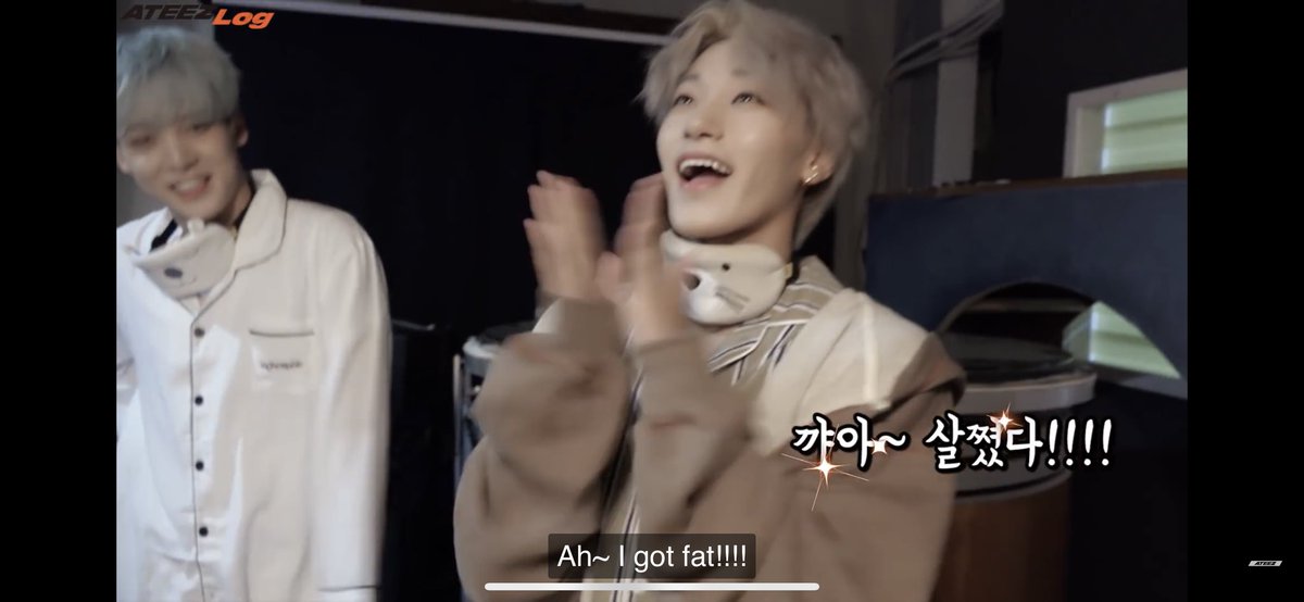 Remember when San was so happy because he managed to put on weight?! So cute!!  @ATEEZofficial