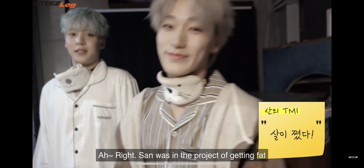Remember when San was so happy because he managed to put on weight?! So cute!!  @ATEEZofficial