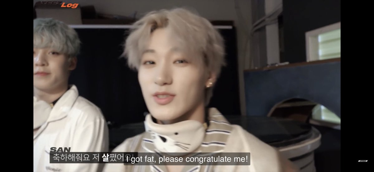 Remember when San was so happy because he managed to put on weight?! So cute!!  @ATEEZofficial