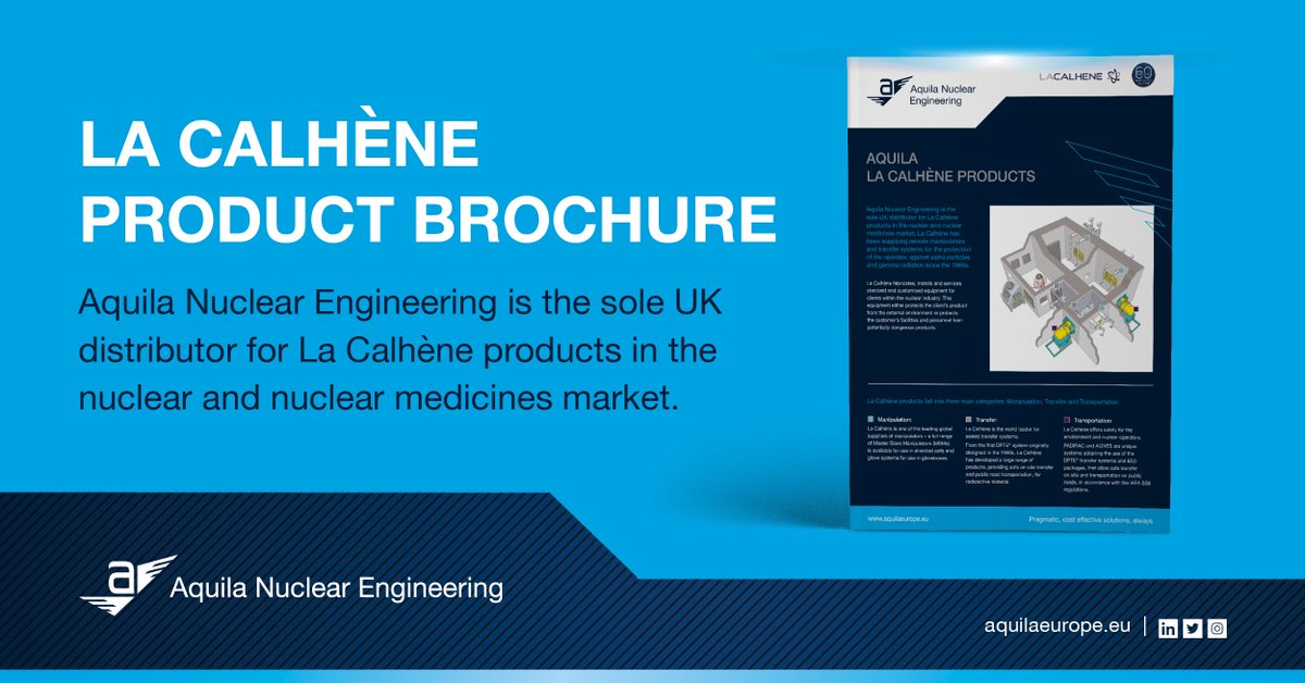 CyclifeAquila's tweet photo. Suppliers of #RemoteManipulators & #TransferSystems for the protection against alpha particles & gamma radiation, La Calhรจne fabricates, installs & services standard & customised equipment for clients within the #NuclearIndustry.
View the brochure: https://t.co/rg8SFBfs5p https://t.co/AeSffbhYTm