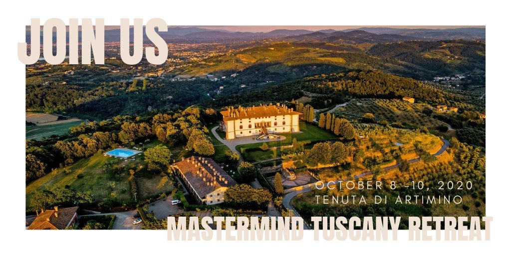 ✨ MASTERMIND RETREAT TUSCANY! ✨➡ 8 - 10 OCTOBER 2020, ARTIMINO 🍷🍝
Join our amazing speaker line-up! <a href="/VagabondCEO/">Andrea D'Ottavio</a> <a href="/andrazstalec/">Andraz Stalec</a> <a href="/ktzstyle/">gianluca binelli</a> <a href="/leonardosaroni/">Leonardo Saroni</a> <a href="/Kirsty_Hulse/">Kirsty Hulse 💪</a> <a href="/jonoalderson/">Jono Alderson</a> <a href="/hellemans/">Arnout Hellemans</a> and others ➡ ter.li/nefdql #retreat #mastermind #digital #Marketing