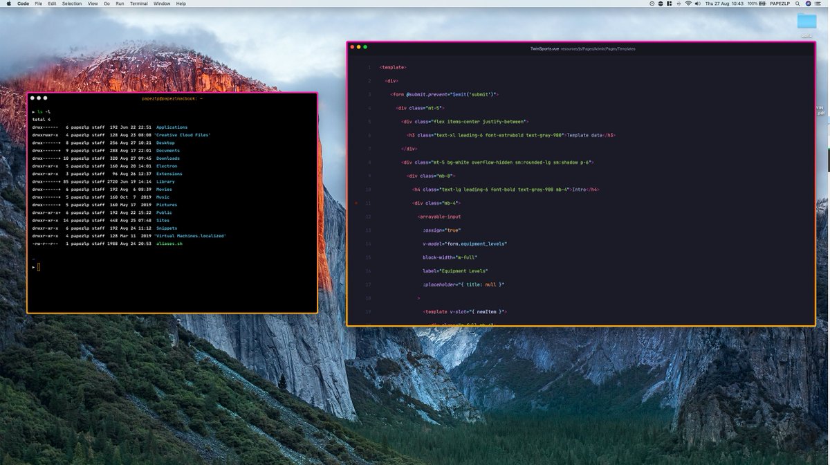 slovenianGooner's tweet image. Am I overdoing it? #vscode #hyperterminal @calebporzio