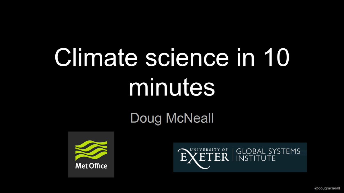 Yesterday, I had a great opportunity to present the basics of climate science to a lunchtime learning club at a Big Company. I had 10 minutes! They were hearteningly engaged.Here are some of my slides. Two other speakers covered impacts and mitigation wonderfully. [Thread 1]