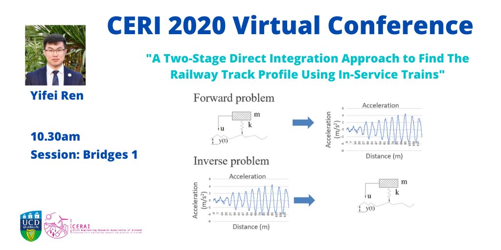 jenkeenahan's tweet photo. My student - Yifei Ren - is about to present @ceri2020 virtual conference. His presentation on Finding the #railway #track profile using in-service #trains, will be at 10.30am in the session on #Bridge #Modelling &amp; #Monitoring https://t.co/E1LSlcA1is